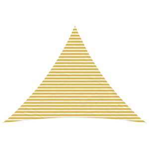 vidaXL Toldo Vela 5 x 5 x 6 m HDPE Triangular Amarillo y blanco