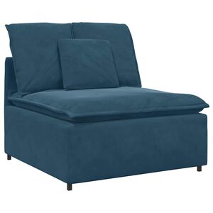 vidaXL M&oacute;dulo central de sof&aacute; modular con cojines, color azul, 100 cm