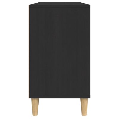 vidaXL Armario para lavabo madera contrachapada negro 80x33x60 cm