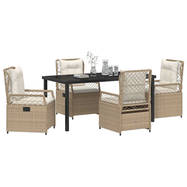 vidaXL Conjunto de Comedor de Jard&iacute;n 5 pcs Beige y crema