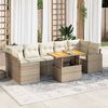 vidaXL Set de sof&aacute;s de jard&iacute;n y cojines 8 piezas rat&aacute;n sint&eacute;tico beige