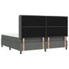 vidaXL Cama Box Spring LED con colch&oacute;n Gris oscuro 200 x 200 cm tela