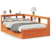 vidaXL Cama con estanter&iacute;a sin colch&oacute;n madera maciza marr&oacute;n 135x190cm