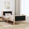vidaXL Estructura de cama con cabecera Marr&oacute;n y negro 90 x 190 cm