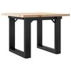 vidaXL Mesa de centro marco O madera maciza pino y acero 70x70x40 cm