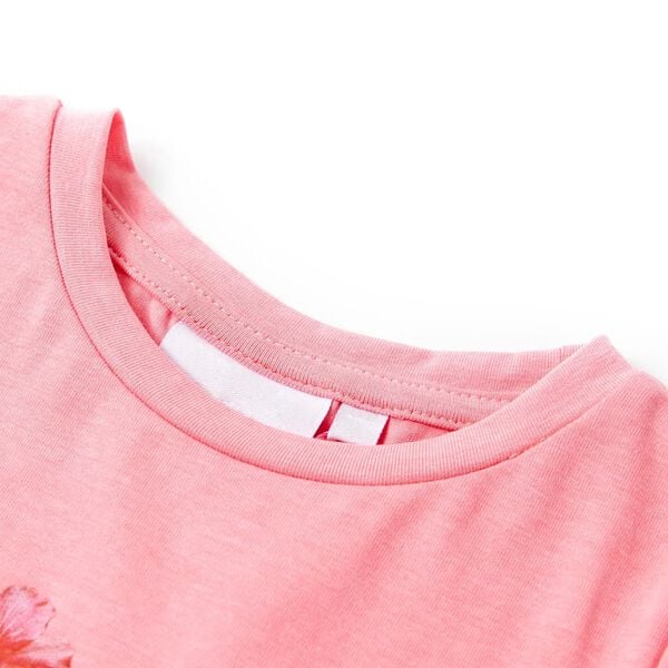 Camiseta infantil rosa neón 92