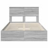 vidaXL Cama con almacenamiento con cabecera Gris Sonoma 135 x 190 cm