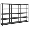 vidaXL Estanter&iacute;a almacenaje 5 niveles pl&aacute;stico negro 274,5x45,7x185cm