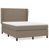 vidaXL Cama box spring con colch&oacute;n tela gris taupe 140x190 cm