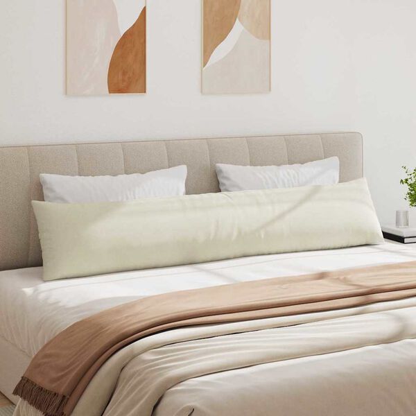 vidaXL Cojines de sofá 2 pcs Crema 200 x 40 cm Tela de pana