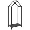 vidaXL Le&ntilde;ero negro 40x25x90 cm Acero laminado en fr&iacute;o