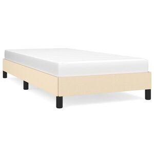 vidaXL Estructura de cama sin colch&oacute;n tela crema 90x190 cm