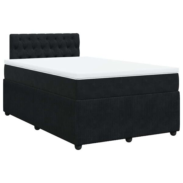 vidaXL Cama box spring con colch&oacute;n terciopelo negro 120x200 cm