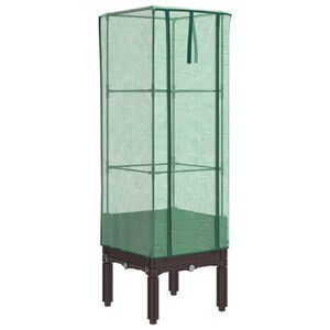 vidaXL Arriate con cubierta invernadero aspecto rat&aacute;n 40x40x140 cm