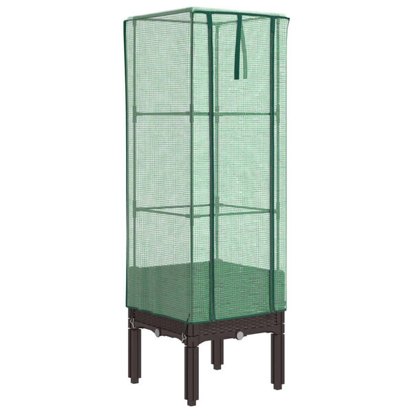 vidaXL Arriate con cubierta invernadero aspecto rat&aacute;n 40x40x140 cm
