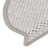vidaXL Alfombra autoadhesiva escalera sisal 30 uds 65x21x4 cm Platina