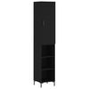 vidaXL Aparador de madera contrachapada negro 34,5x34x180 cm