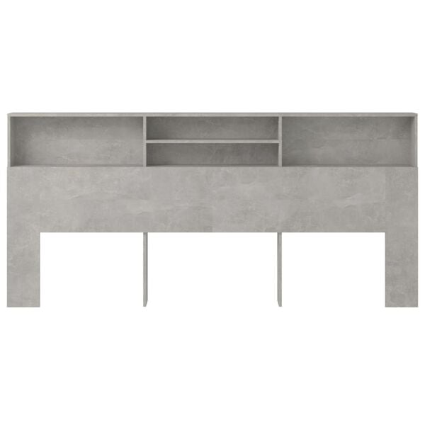 vidaXL Mueble cabecero gris hormig&oacute;n 220x19x103,5 cm