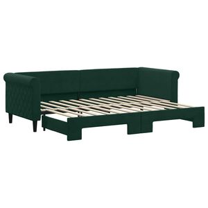 vidaXL Sof&aacute; cama nido terciopelo verde oscuro 80x200 cm
