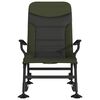 vidaXL Silla de pesca con reposabrazos plegable verde