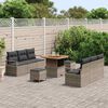 vidaXL Conjunto de sof&aacute;s de jard&iacute;n 9 pcs Gris rat&aacute;n sint&eacute;tico