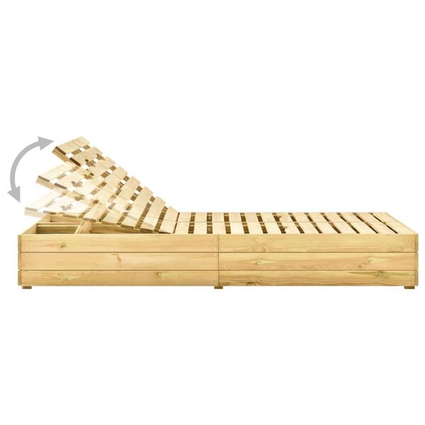 vidaXL Tumbona doble y cojines madera de pino impregnada