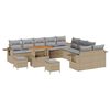 vidaXL Conjunto de sof&aacute;s de jard&iacute;n 13 uds. Beige rat&aacute;n sint&eacute;tico