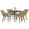 vidaXL Conjunto de Comedor de Jard&iacute;n 5 pcs Beige rat&aacute;n sint&eacute;tico