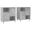 vidaXL Aparadores 2 uds madera contrachapada gris hormig&oacute;n