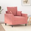vidaXL Sill&oacute;n de terciopelo rosa 60 cm