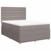 vidaXL Cama box spring con colch&oacute;n tela gris taupe 140x200 cm