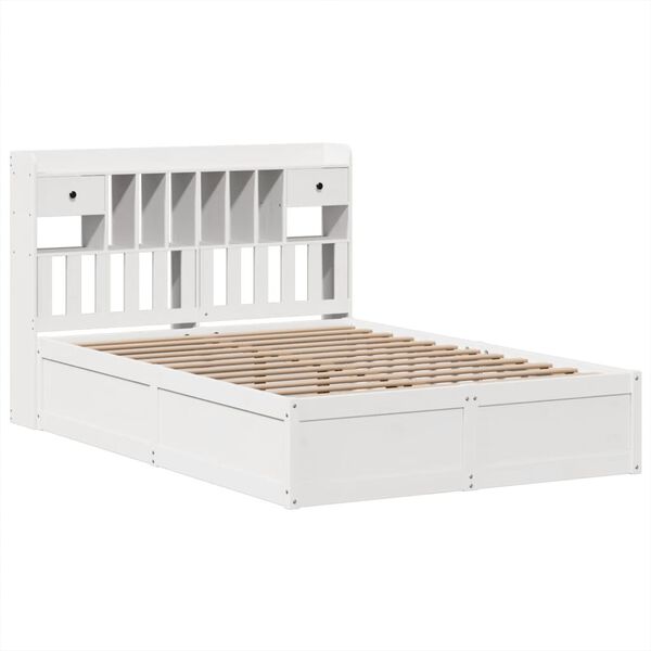 vidaXL Estructura de cama sin colch&oacute;n madera de pino blanca 140x200 cm