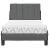 vidaXL Cama con colch&oacute;n Hanko tela gris oscuro 90x190 cm