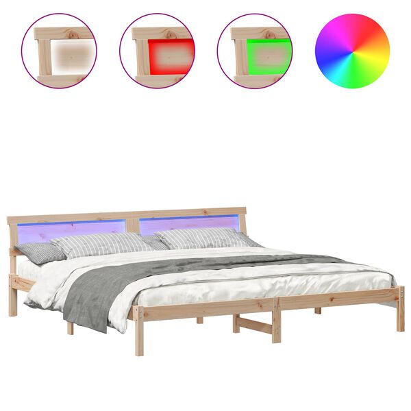 vidaXL Estructura de cama Marr&oacute;n 180 x 200 cm Madera de pino macizo