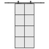 vidaXL Puerta corredera con set herrajes negro 90x205 cm vidrio ESG