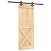 vidaXL Puerta Corredera Natural y negro 80 x 210 cm