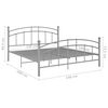 vidaXL Estructura de cama sin colchón metal gris 140x200 cm