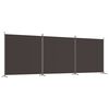 vidaXL Biombo divisor de 3 paneles de tela marr&oacute;n 525x180 cm
