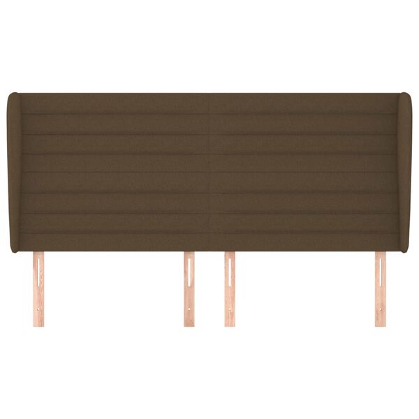 vidaXL Cabecero con orejas de tela marr&oacute;n oscuro 183x23x118/128 cm