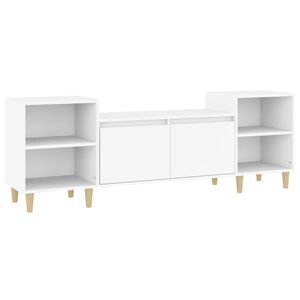 vidaXL Mueble para TV madera contrachapada blanco 160x35x55 cm
