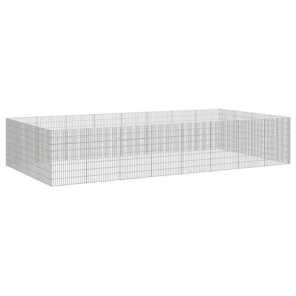 vidaXL Recinto corral animales 24 paneles hierro galvanizado 54x80 cm
