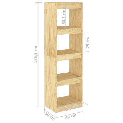 vidaXL Estantería divisor de espacios madera de pino 40x30x135,5 cm