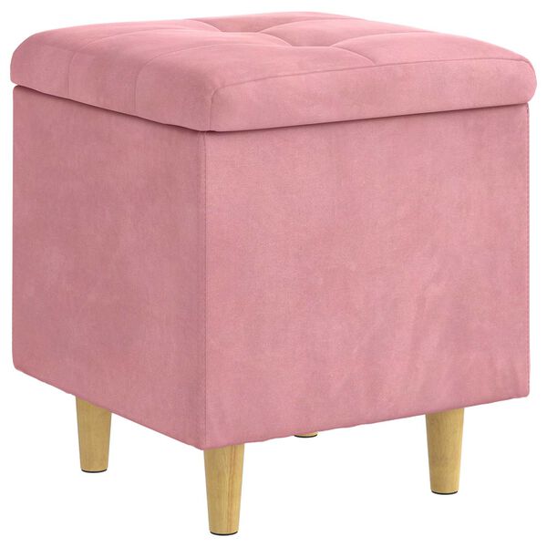 vidaXL Otomano de almacenamiento Rosa 40 x 40 x 45 cm Terciopelo