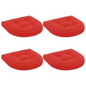vidaXL Cojines de Asiento de 4 Piezas 4 uds. 100% Poli&eacute;ster Rojo