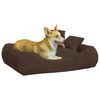 vidaXL Coj&iacute;n para perros con almohadas tela oxford marr&oacute;n 75x58x18 cm