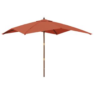vidaXL Sombrilla de jard&iacute;n con poste de madera terracota 300x300x273cm