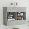 vidaXL Mueble TV de pared con luces LED gris hormig&oacute;n 78,5x30x60,5 cm