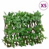 vidaXL Enrejado expandible hiedra artificial verde 5 uds 180x30 cm