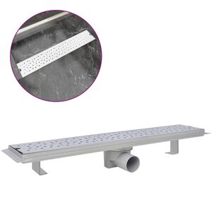 vidaXL Desagüe de ducha lineal burbuja acero inoxidable 630x140 mm