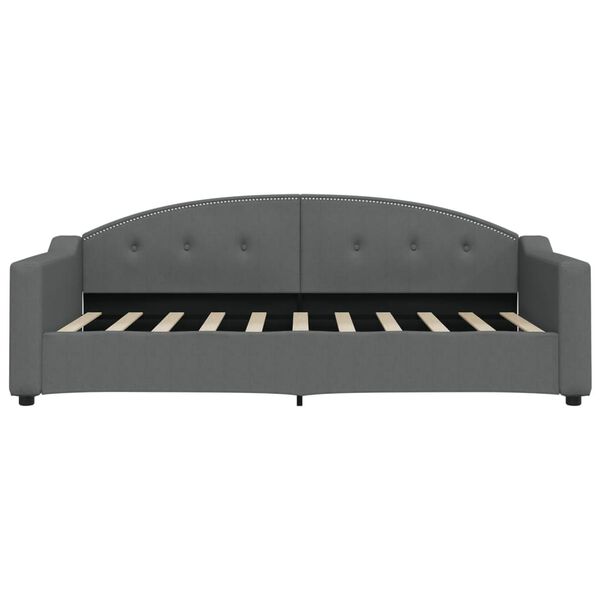 vidaXL Sof&aacute; cama sin colch&oacute;n tela gris oscuro 90x190 cm